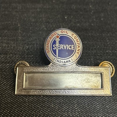 Vintage Standard Oil Co. Indiana Service Hat Badge Shirt Pin Screwback