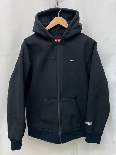 Supreme Felpa con Cappuccio WINDSTOPPER Zip Felpa con Cappuccio Giacca Nera Usata