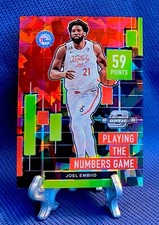 2022-23 Contenders Optic SP Playing Numbers Red Cracked Ice Prizm Joel Embiid #4