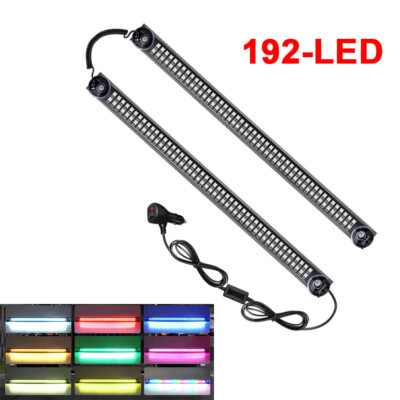 2x96LED RGB Strobe Warnleuchte Windschutzscheibe Polizei Notfalllicht 12-30V