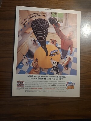 Oreo Stacking Contest Disney Quest Print Ad 1999 8x11 Great To Frame
