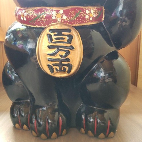 Lucky cat extra large piggy bank with whiskers million ryo lucky charm good luck - Picture 9 of 10