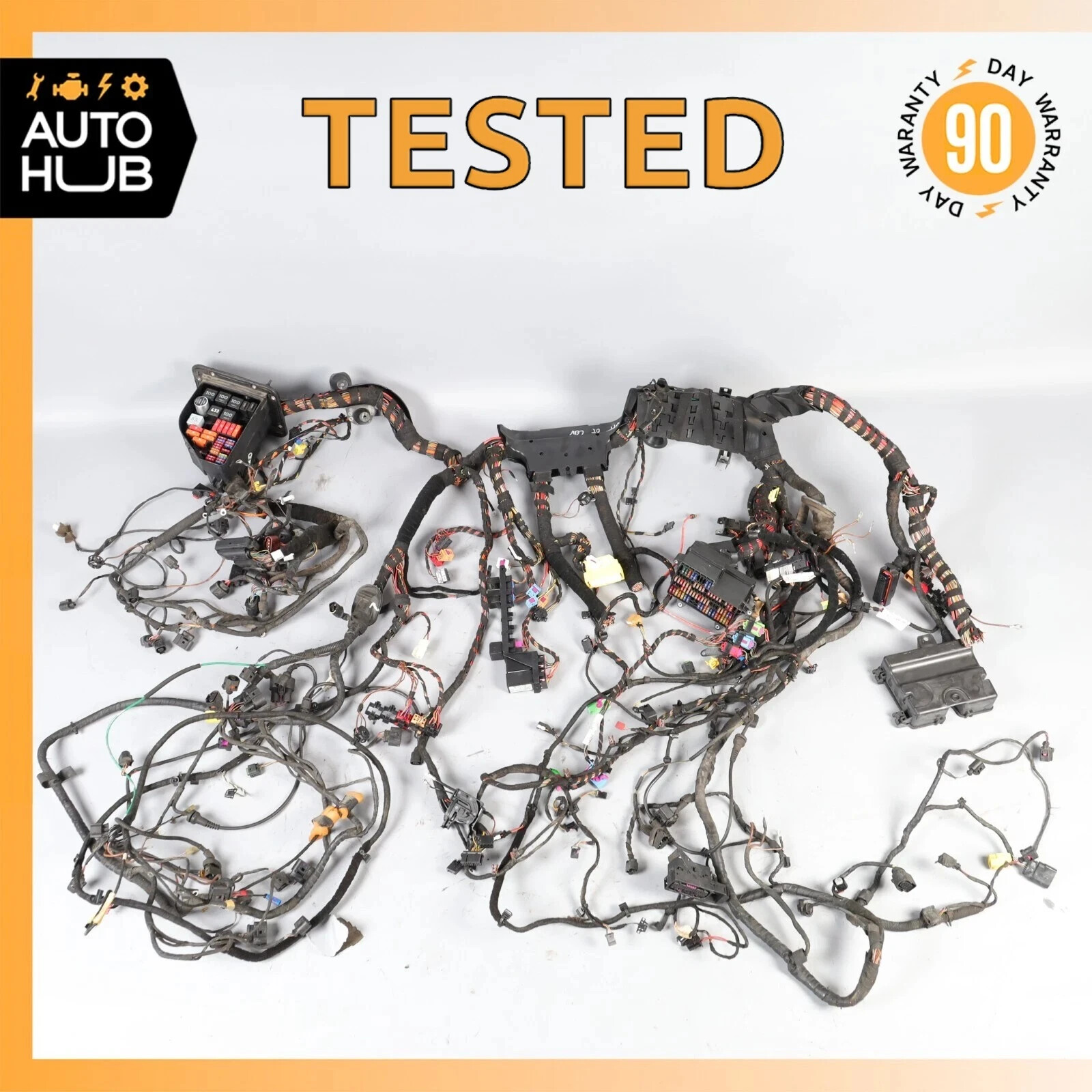 07-08 Bentley Continental GT GTC Engine Bay Fuse Box Wiring Harness Cut OEM