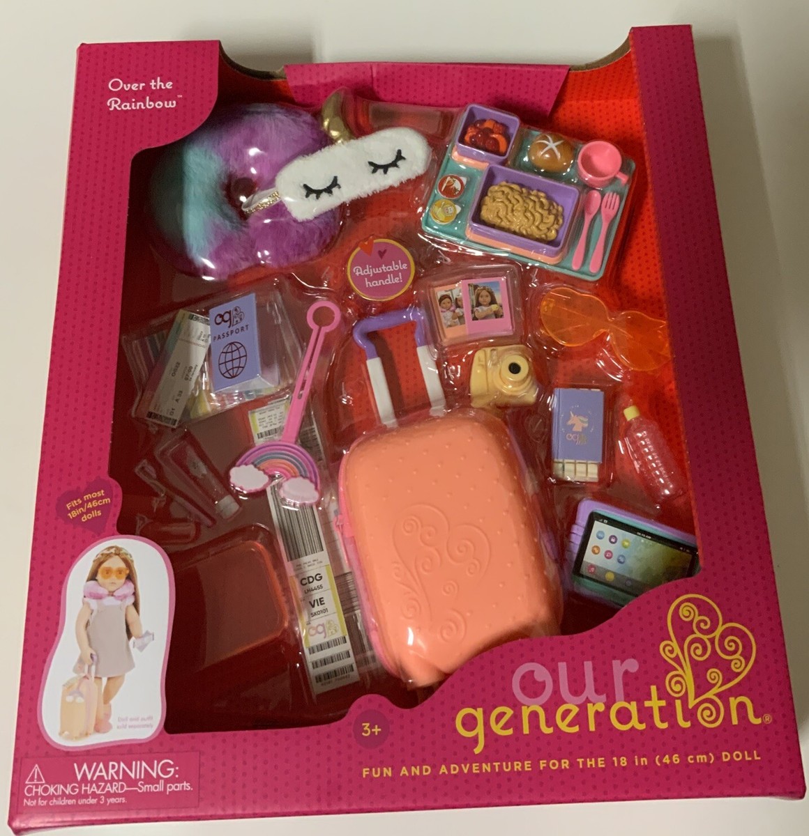 Sac à Dos Porte-poupée 46 Cm Our Generation – Fausse Fourrure Rose, Ailes De Fée, Poches Intérieures – Pour Enfants Dès 3 Ans, Ajustable