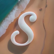 White Letter Initial 'S'  Bogg Bag charm tote bag charm New 4 in length