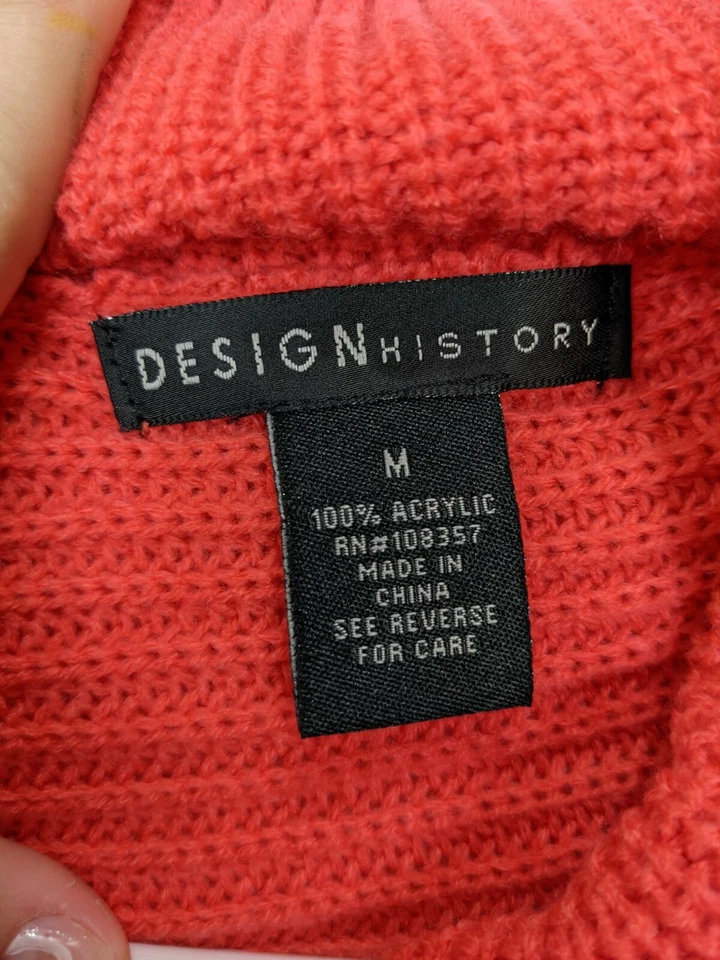 Suéter Pullover Design History Mujer Talla M Acrílico Naranja Capucha Cuello Foto 2 de 3