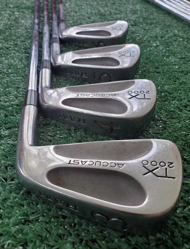 Vtg Ram TX2000 Iron Set 3-SW Golf Clubs Steel Stiff Flex Right Handed RH - Image 3 of 4
