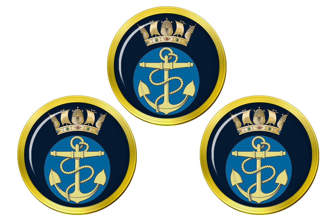 Royal Navy Fouled Anchor and Crown Golf Ball Markers