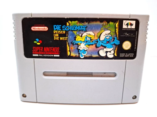 The Smurfs Travel um Die World - super nintendo Snes Game Module - Pal - Snes