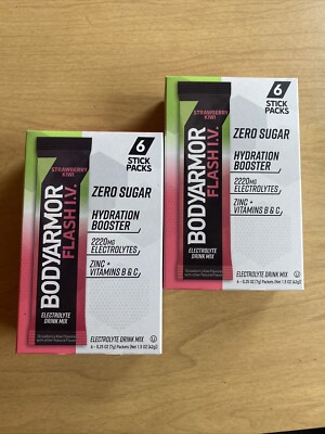 BODYARMOR 2x Flash IV Electrolyte Packets Strawberry Kiwi Zero Sugar Drink Mix