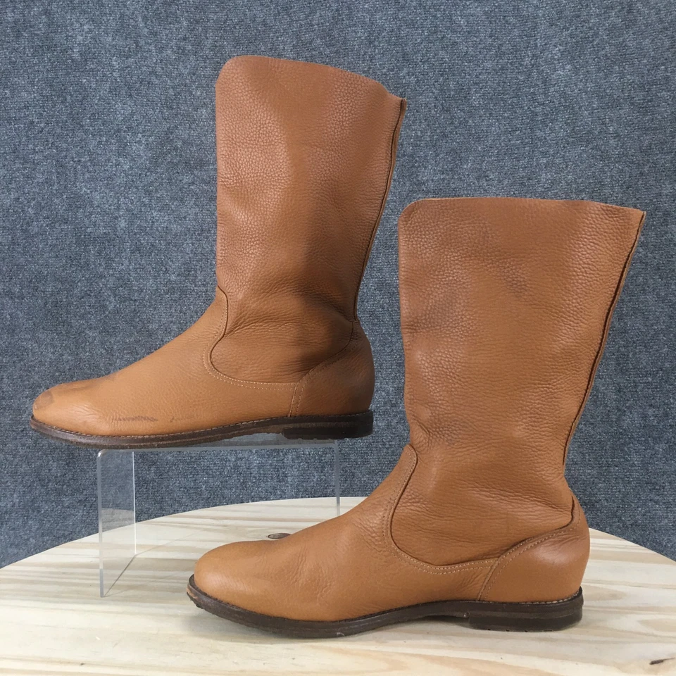 Botas Trask Para Mujer 9M Ava Altas Montar Marrón Pull On Media Pantorrilla Informales Cómodas Planas Foto 2 de 4