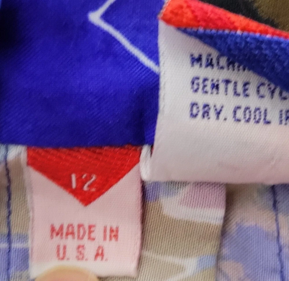 Colorful Silk Tail Tennis Skirt Size 12 Bright USA Made  