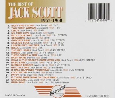 The Best of Jack Scott (1957-1960)-Canadian Import-CD-Free USPS Media Mail-Enjoy