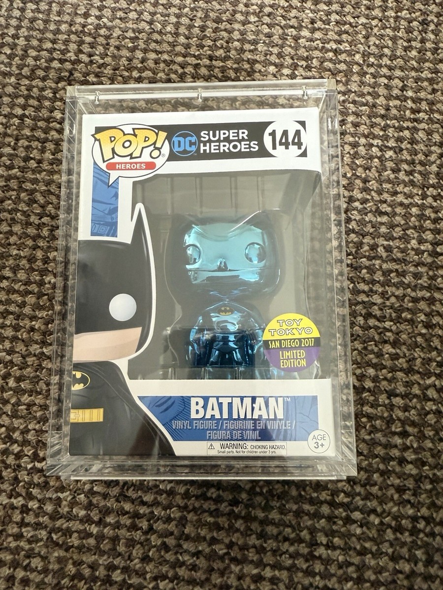 Funko Pop! DC Heroes Batman #144 Blue Chrome- SDCC Toy Tokyo
