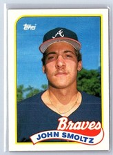 John Smoltz - CENTERED  - 1989 Topps - #382   - ROOKIE CARD - HOF  {J 4 }