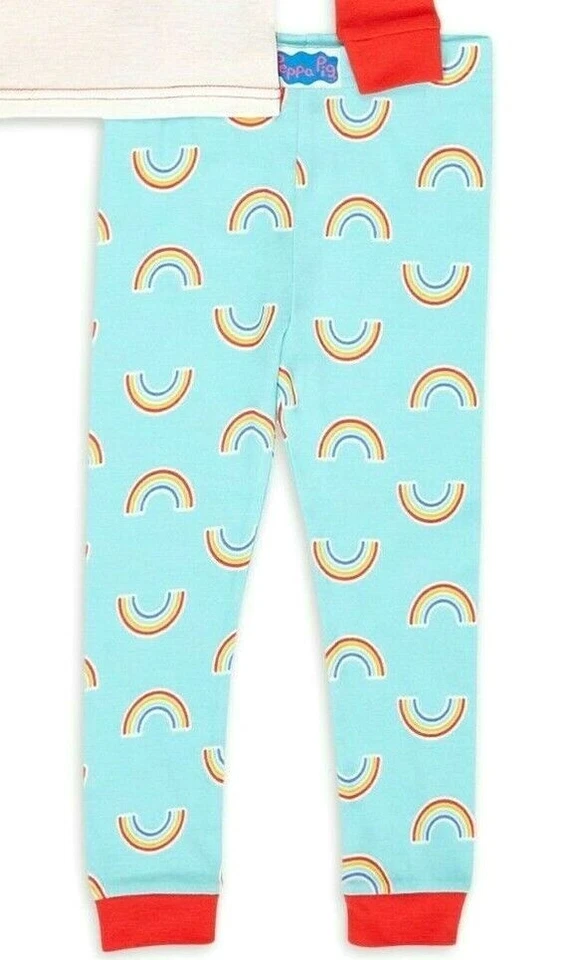 NUEVO Peppa Pig Niñas Persigue Tus Sueños Deportivo Manga Larga 2 piezas Juego para Dormir Pijama Foto 3 de 4