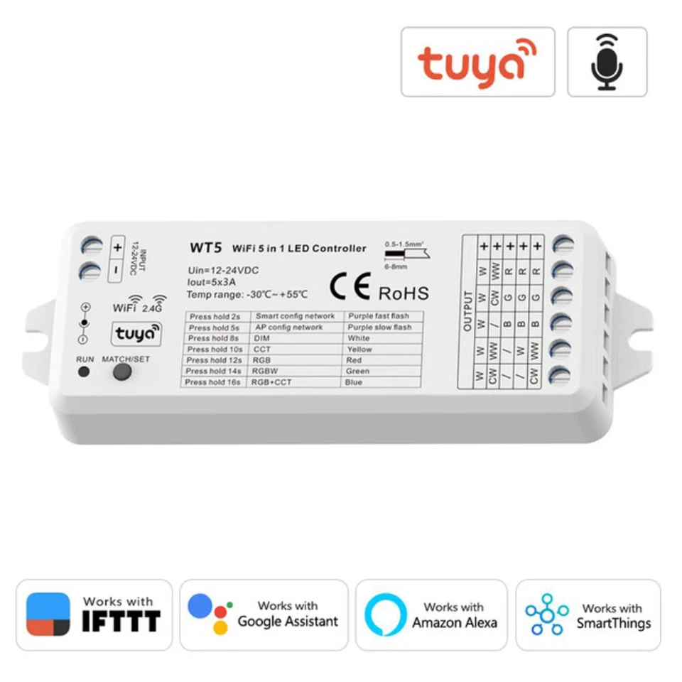 Tuya Smart LED Controller CCT RGB RGBW Strip Dimmer For Alexa Google Assistant - Image 4 of 4