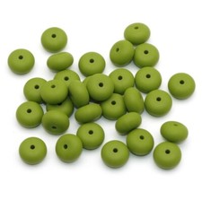 5 pc. Green Silicone 14mm ufo beads Food Grade silicone Solid color 120910923