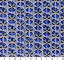 SALE - BTY Keepsake FACETED GEO Blue Print 100% Cotton Quilt Fabric YARD