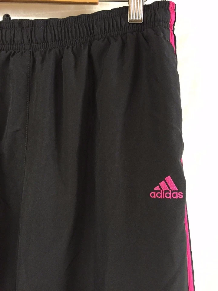 De Colección ADIDAS Negro con Rayas Rosa (magenta) Talla Mediana Malla Forrada Calentamiento Foto 2 de 4