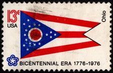 US - 1976 - 13 Cents Ohio State Flag Commemorative Issue # 1649 Fine - Very Fine
