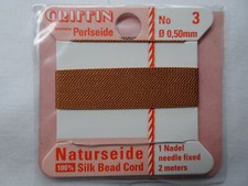 THREE Griffin 100 Silk Thread Cords W/Needle Size 3 Cornelian G2 DNG