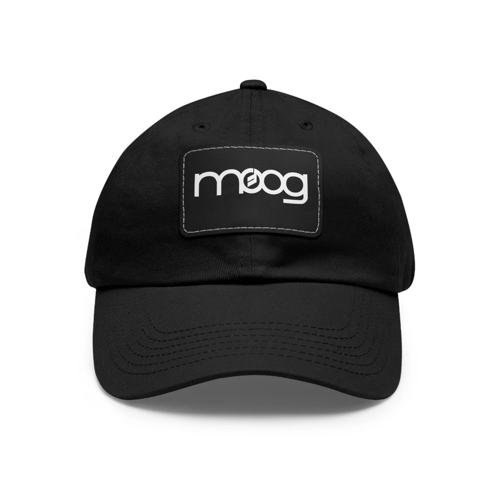 MOOG Logo Dad Hat Ideal for Synth EDM & Music Enthusiasts Leather Patch Dad Hat
