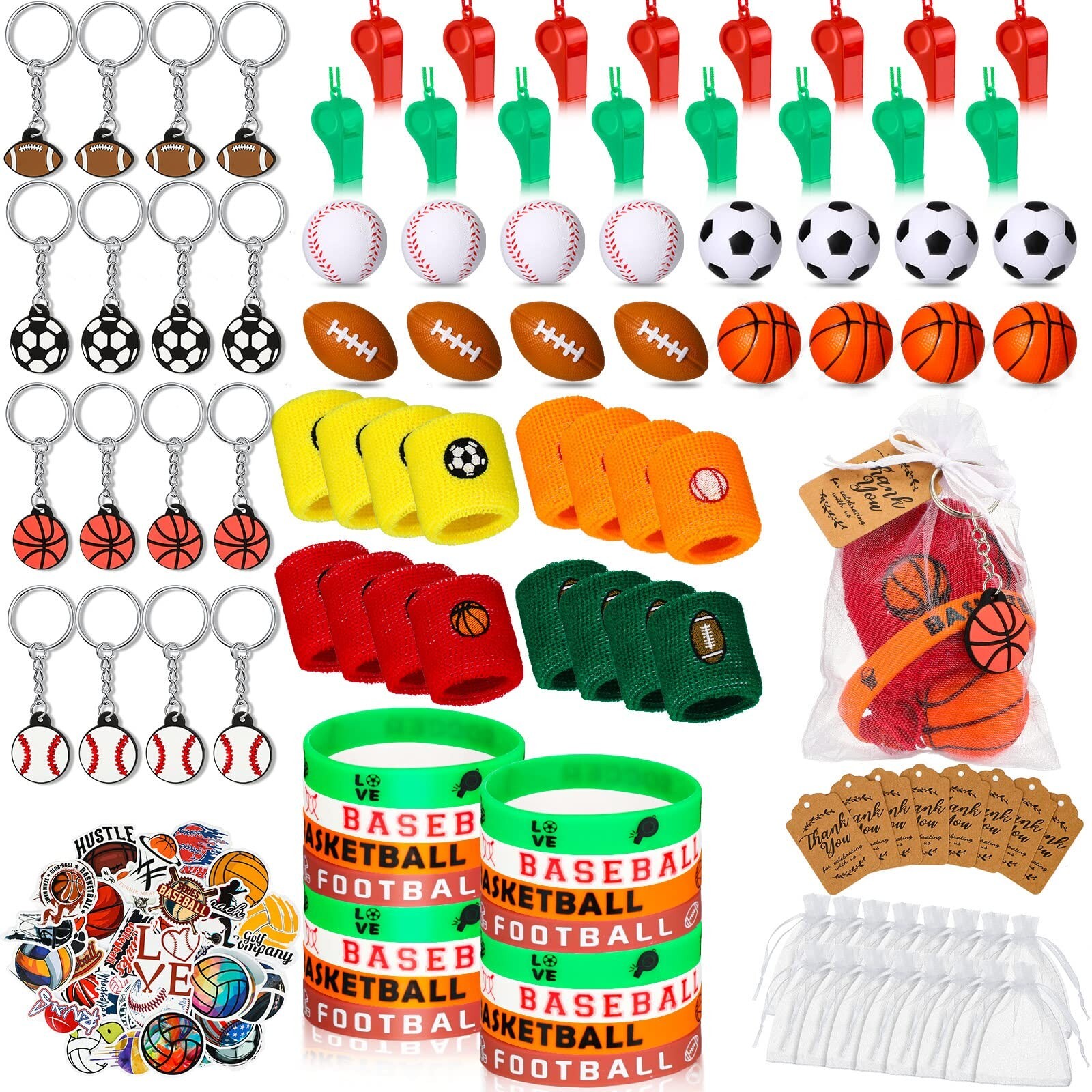 Junkin 162 Pcs Sport Party Favors Sport Party Goodie Bag Fillers Small Sports...