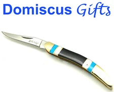 5 1/4" NEW Elk Ridge Gentleman's FOLDING Pearl Black POCKET KNIFE Camping Knives