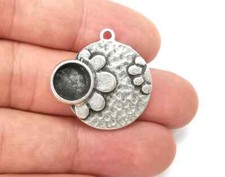 Flower Charms Pendant Bezels Resin Blank inlay Mountings Mosaic Frame Cabochon