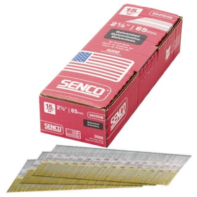 SENCO FINISH NAILS 15 GAUGE 2 1/2'' 8D GALVANIZED DA17EABNB USA FAST SHIP 5295688