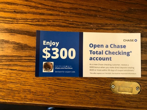 Chase bank coupon get $300 exp 7-16-25