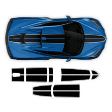 Racing Stripes Over The Top For Corvette C8 2021 - 2024 Racing Stripes Over The Top For Corvette C8 2021 - 2024
