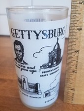 Vintage Mid-Century Gettysburg Shrine Penn. Souvenir Drinking Glass Tumbler