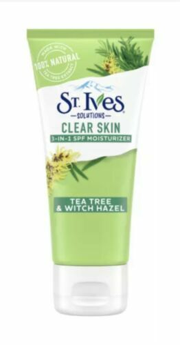 3Pack St Ives Solutions Clear Skin 3in1 SPF 25 Moisturizer Tea Tree/Witch Hazel