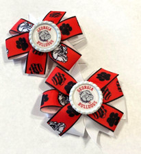 Beautiful Georgia Bulldgos Inspired pigtail bows for girls.