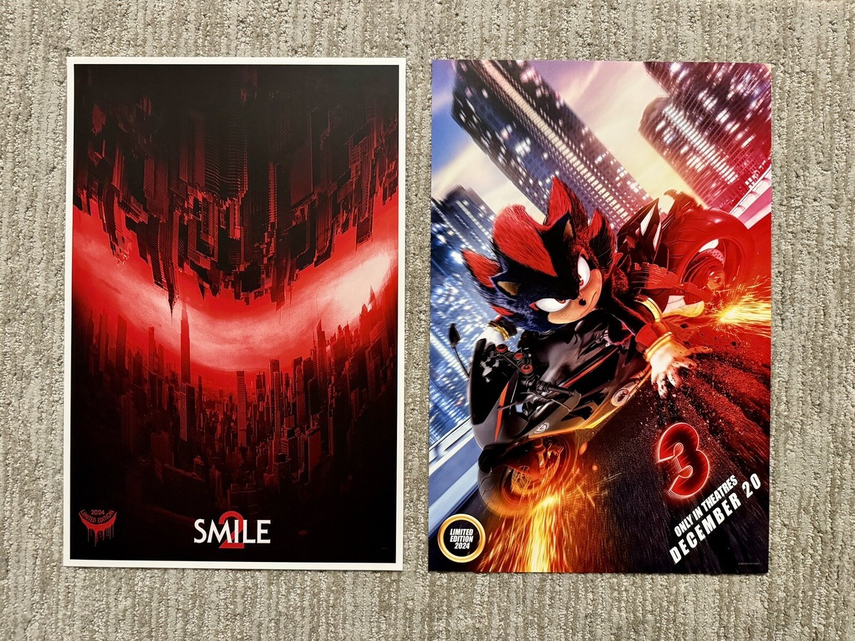 SMILE 2 (2024) AMC Fan Event 12x18 Poster & Sonic The Hedgehog 3