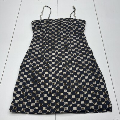 MISBHV Black Monogram Spaghetti Dtrap Mini Dress Women s Size Large $319