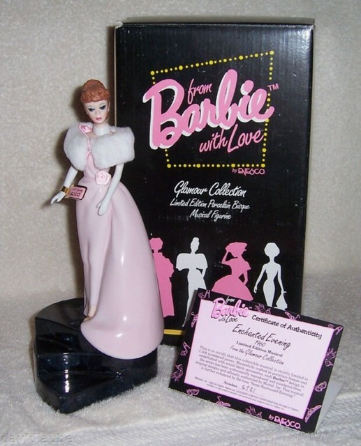 Enesco Barbie Porcelain Musical Figurine Enchanted Evening 1960 with