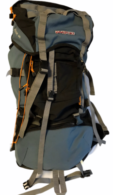 jansport 60l backpack JANSPORT Internal Frame CASCADE 60 L Backpack Grey Blue Padded Hip Belt  Large