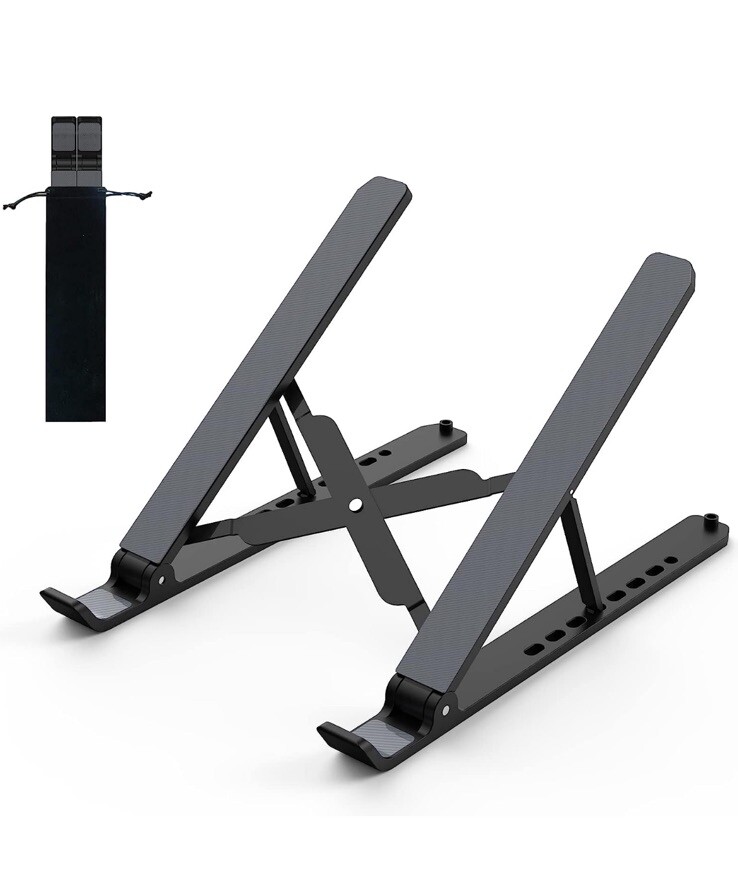 Adjustable Foldable Laptop Stand for Desk Portable ABS Silicone Ergonomic Riser