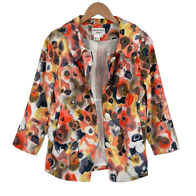 Charles Gray London Jacket Womens Small Floral Collared
