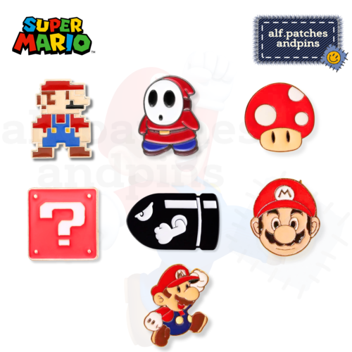 Super Mario Pilz Kugelwili Shy Guy Nintendo 8-Bit - Anstecker Button Brosche Pin - Bild 1 von 8