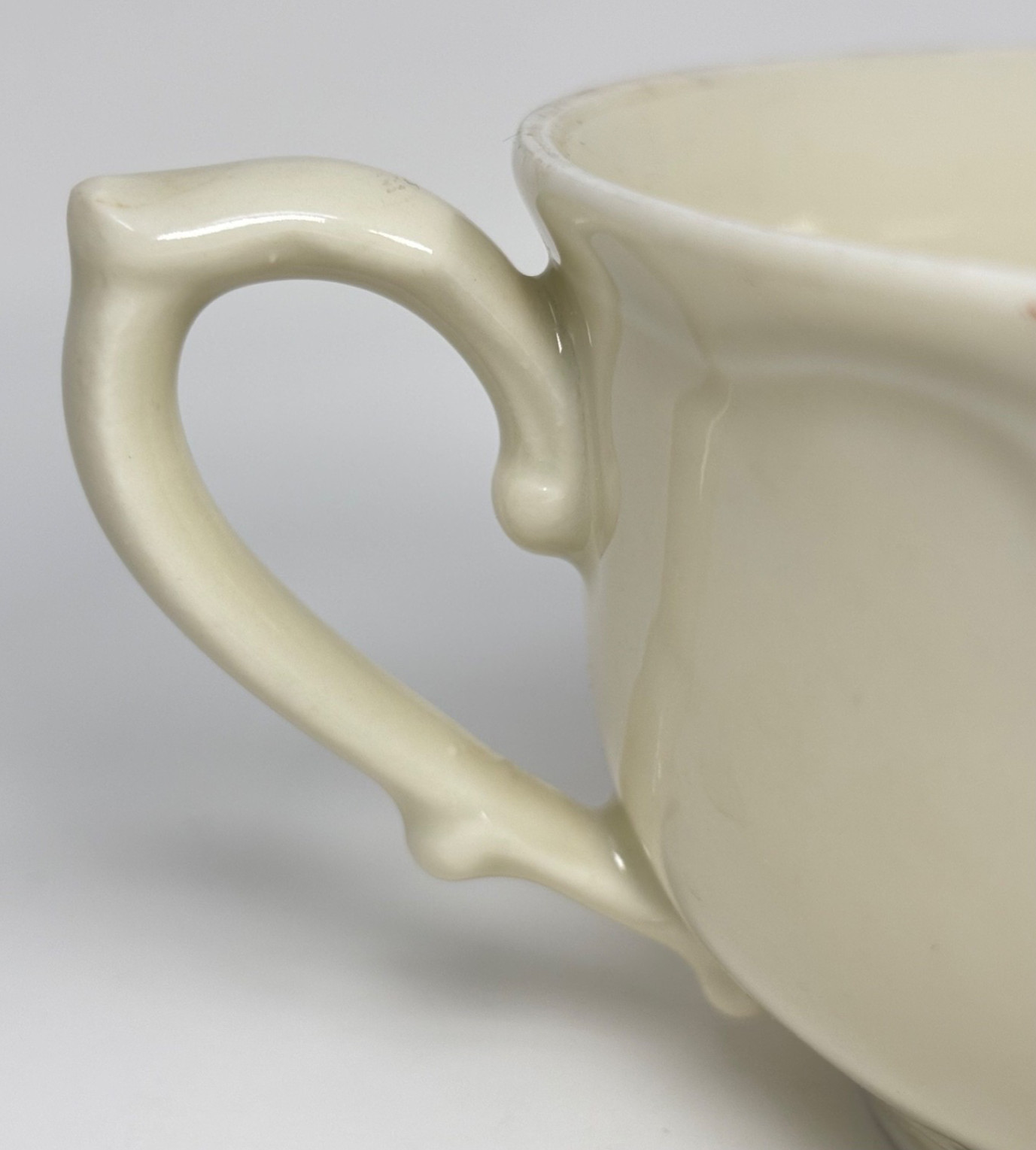 BOFCO Vintage Tea Cup Saucer & Under Plate Porcelain Floral Rose Creamy White