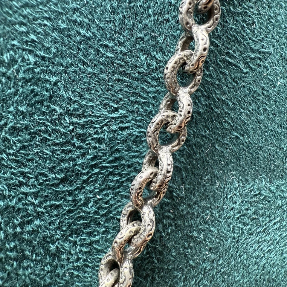 "Collar Konstantino de plata esterlina 925 con 8 eslabones de diseño de círculo 16,5""" Foto 2 de 4