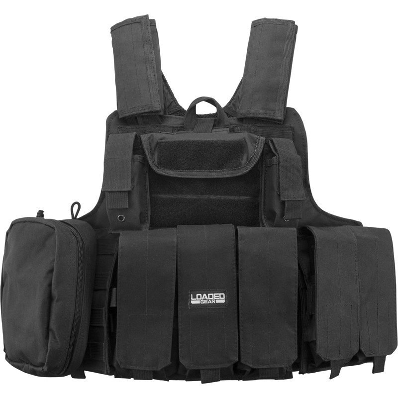 Barska Loaded Gear VX-300 Black Tactical Molle Vest w/7 Detachable PCS, BI12256