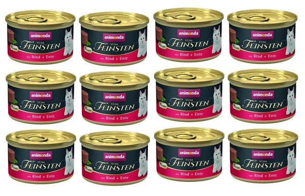 Animonda Vom Feinsten Nassfutter Mit Rind Und Ente Mousse FüR Katzen 12X85G-image
