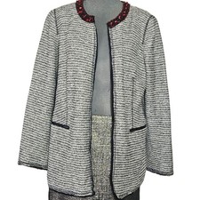 Chicos Embellished Neckline Blazer Jacket New with Tag Size 1/Medium