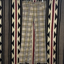 h bar c Western Pants 33  X33  Plaid Pants Bellbottom Flares VTG 70s 80s