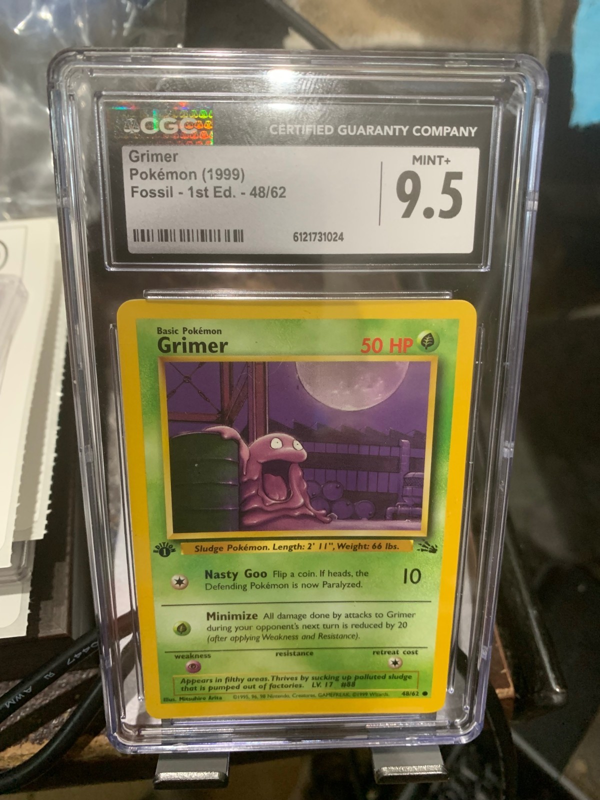 Pokémon Card Grimer 48/62 Fossil 1st Edition - CGC 9.5 Gem Mint